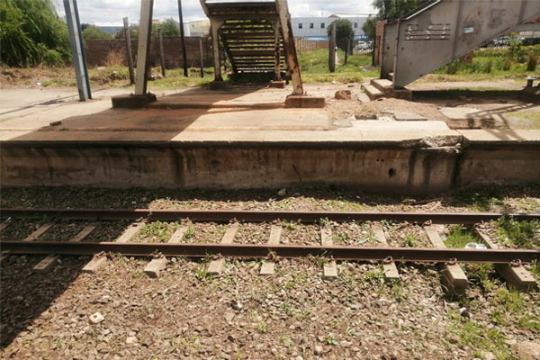 Delapidated rail station